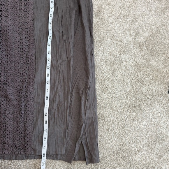 Garnet Hill XL Gauzy Swim Coverup Eyelet Taupe 3/4 Sleeve Boat Summer Resortwear - Picture 10 of 10